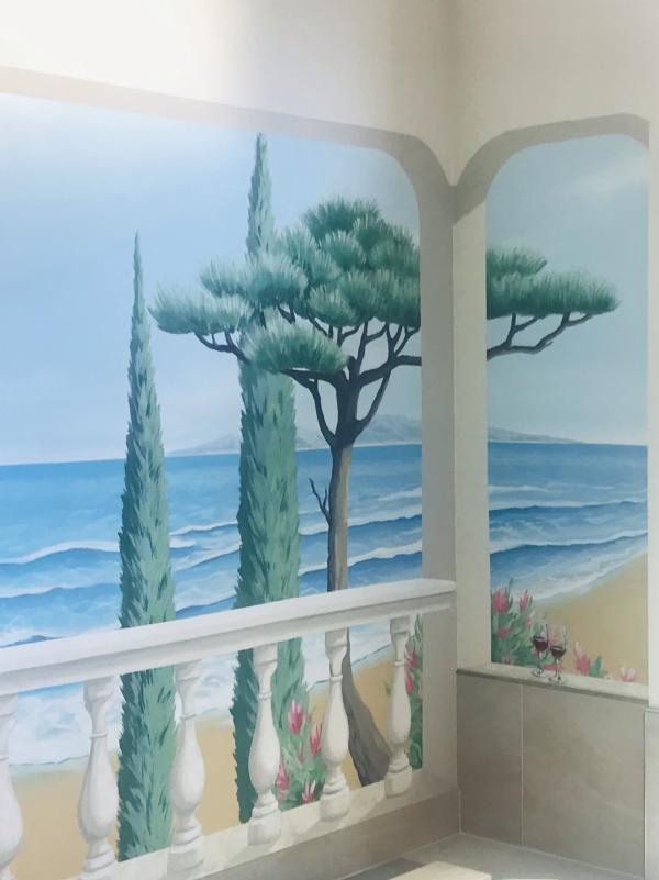 Detail Schwimmbadbemalung